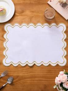 Bộ 1/2/4/6 tấm lót bàn ăn thêu kiểu Trung Quốc cổ điển, thảm lót bàn ăn hình chữ nhật màu đỏ họa tiết ren lượn sóng, đế lót ly chống trượt cho nhà bếp, thích hợp cho các dịp lễ, tiệc tùng, đám cưới, phòng ăn, phòng khách, bàn làm việc văn phòng, mọi mùa. - Vàng - Xem 2