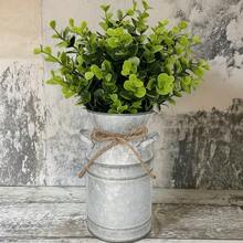 12-Inch Durable Zinc-Coated Metal Eucalyptus-Style Rustic Flower Container - Multicolor - View 1