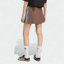Adidas Originals 女士修身梭织休闲运动迷你裙 JX5305 - 棕色 - 查看 4