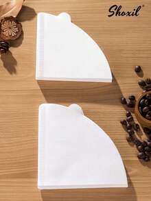 shoxil 50/100pcs Coffee Filter, V-Shaped Coffee Filter Paper, Coffee Paper Filter, Disposable Coffee Tea Filters,Brown Fan-Shaped Coffee Filter Paper, Coffee Filter, V-Shaped Coffee Filter Paper, Coffee Paper Filter, Disposable Coffee Tea Filters For Pour Over And Drip Coffee Makerfor Pour Over And Drip Coffee Maker - Coffee Filter Paper - View 4