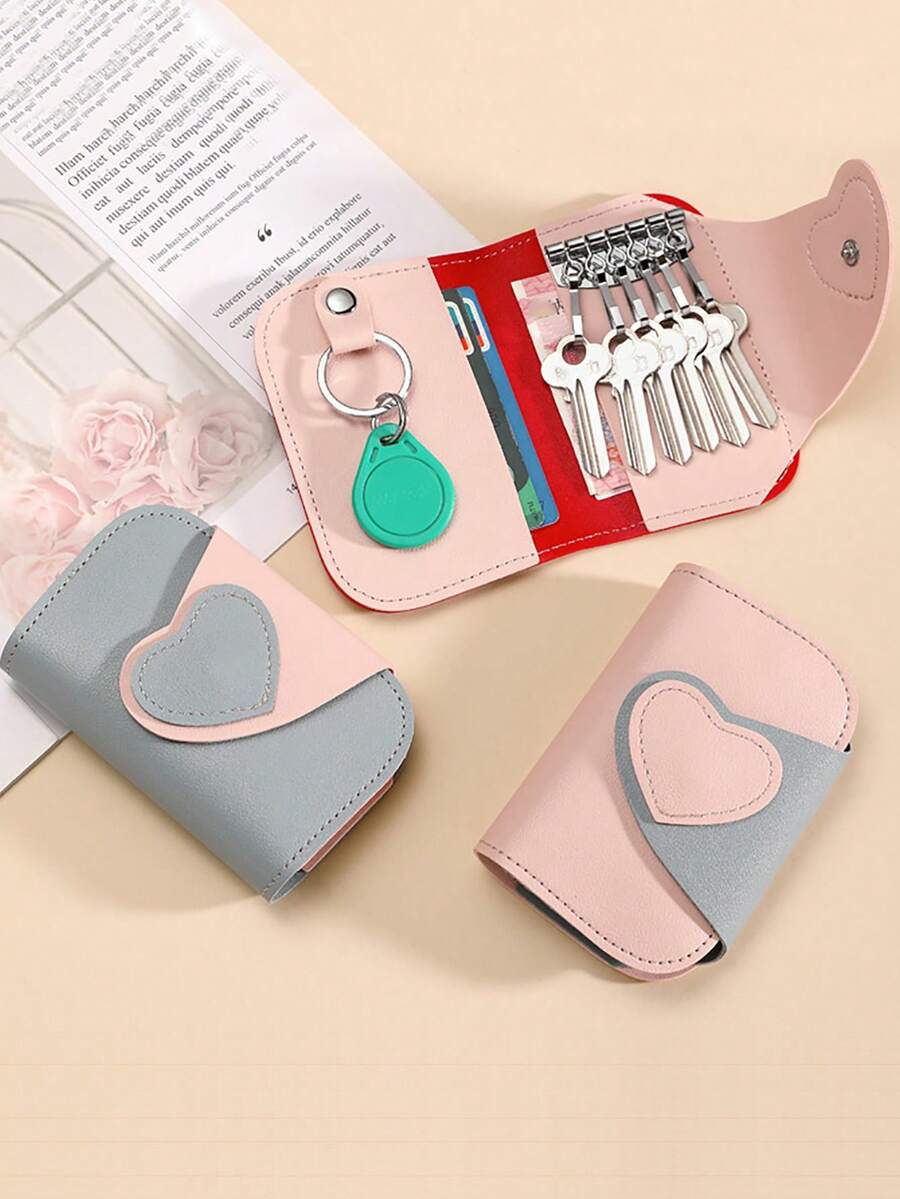 1pc Key Case, Large Capacity, Multifunctional Waist-Hanging Key Case, Simple And Practical Card Case, Waterproof Household Key Case, Compact Mini Card Case, Female Key Case, High-Value Universal Car Key Case, Card Case, ID Bag Wallet, Suitable For Giving Holiday Gifts - Multicolor - View 1