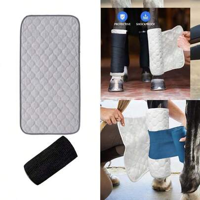 多功能马腿保护装备，户外防草刮伤马腿护具，减震防撞马腿保护器，训练及比赛绗缝腿套，马腿药物固定带 - 适用于任何马匹长途运输，防冲击损伤，术后恢复辅助腿部保护，缓解肌肉疲劳