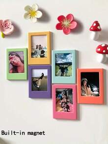 10件套磁性相框 - 2x3英寸迷你相框，冰箱贴/钱包大小，适合家居和办公室装饰 | 冰箱贴，迷你相框，相框，迷你相框，钱包大小相框，拍立得相机3英寸磁性相框，DIY创意磁性贴纸，小型磁性相框，冰箱贴，迷你相框，家居装饰，家居用品 - A - 查看 4