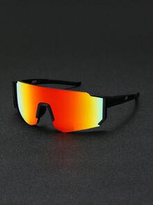 1 Pair Men's Outdoor Cycling Hiking Sports Goggles, One-Piece Purple & Blue Anti-Wind Protective Eyewear - Goggles - Multi-colored - View 1