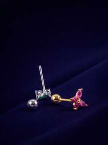 1件装925纯银蝴蝶耳钉，女士耳骨耳钉，螺丝耳钉 - 單隻耳釘 - 查看 8