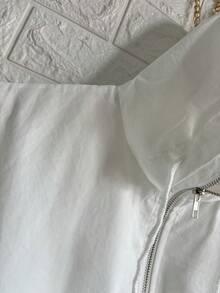 Women's Windbreaker Bomber Jacket - 白色ZY1003 - 查看 3