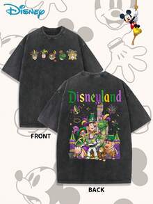 Disney Authorized! Carnival* Disney, Classic Toy Story And Mask Double-Sided Cotton Washed T-Shirt, Suitable For Disney Carnival Activities, IP Fans Or Festivals. - màu đen - Xem 1