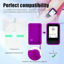 Dex Com G6 Receiver Case Silicone With 20PCS Transparent Patches - Dex Com G6 Sensor Shockproof Anti-Drop Protective Case By YOUSHARES - Purple Case_Patch_20 - View 3