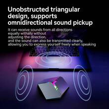 DHP-1200 Live Streaming Microphone: USB Plug-And-Play + 360° Omnidirectional Sound Pickup + Intelligent Noise Reduction + RGB Lighting Effects + Reverb Adjustment / Karaoke Mode / Volume Control - Multicolor - View 3