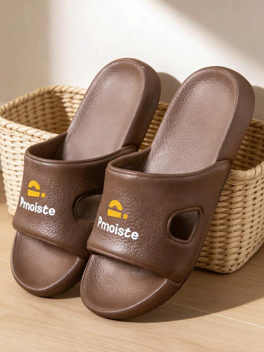 Men's Lightweight EVA Soft Sole Flip Flops, Non-Slip Breathable Casual Beach Slippers, Summer - Brown - View 1