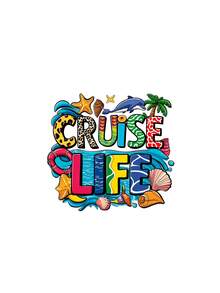 Large Capacity Mesh Bag Set, Printed With Colorful "Cruise Life" Text And Leopard Print, Decorated With Cute Beach Scene, Dolphin And Seashell On Wave Patterns, Mesh Beach Tote Bag, Mesh Cosmetic Storage Bag - Multicolor - View 13