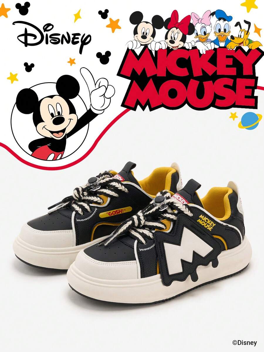 Disney 1 Pair Kids' Sneakers, Suitable For Daily Wear, Festivals, Sports, Outdoor Activities, Comfortable, Non-Slip, Durable, Breathable (Boys' Sneakers, Boys' Skate Shoes, Kids' Sports Shoes, Girls' Sneakers, Girls' Skate Shoes) - Black - View 1