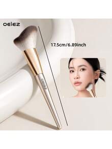 OEIEZ Large-Sized Contouring Brush, Makeup Brush For Creating Flawless Dimension & Sculpting, Use With Bronzer, Powder, Liquids & Creams, Face Neck Body Leg Tanning Makeup(Gold),Giveaways - Gold - View 9