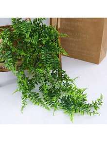 1pc/2pcs/4pcs/8pcs Hyper-Realistic Artificial Hanging Plants Set - Faux Ferns And Ivy Greenery - UV-Resistant, Low-Maintenance Plastic Decor For Patio, Porch And Indoor Spaces - Green - View 9