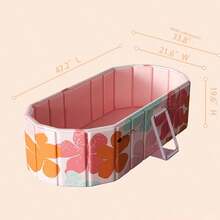 Portable Bathtub For Adult 47" Large Foldable No Installation Bath Tub For Shower Stall, Bathroom Hot SPA Soaking Standing Tub, Collapsible Plunge Bathtub (Pink, 47.2"*21.6"*19.6") - Pink - View 7
