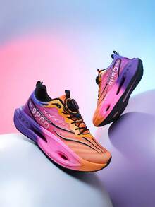 女士渐变色跑步鞋，旋钮式系带，透气舒适，轻便缓震，时尚运动休闲鞋，春夏款 - 紫微星 - 查看 14