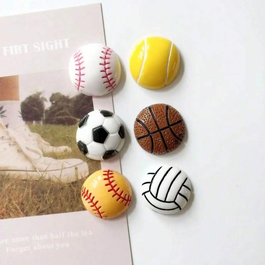 3/6pcs Sports Ball Fridge Magnets, Photo/Information Holder Magnets For Kitchen, Office, Whiteboard, Storage Cabinet, Dishwasher, Home Decor, Teacher's Day Gift - Multicolor - View 1