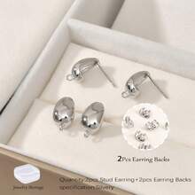 KMEOSCH 金色/银色光泽水滴形耳钉，带挂孔 | 适合DIY的耳环，带吊坠孔和配套耳堵 | DIY耳环配件及珠宝组件 - 水滴帶吊 - 查看 8