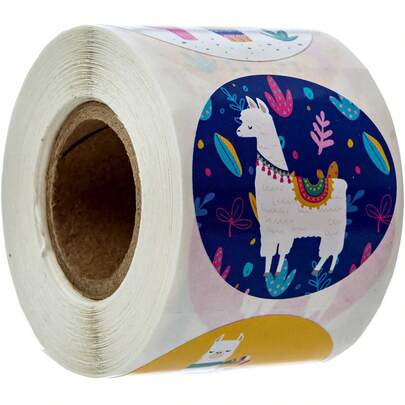 500pcs Llama Party Stickers, 2.5cm Vivid Animal Round Envelope Sealing Stickers In 6 Llama Designs, Suitable For Birthday Party, Baby Shower, Back To School, Easter, Eid Al-Adha