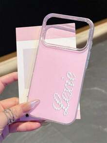 Customized Personalized Letter Name Minimalist Rhinestone Design Phone Case, Compatible With IPhone 17 Pro Max, 17, 16, 15, 14, 13, 12, 11 Pro Max, 14, 15, 16 Plus, Shock-Proof Protective Cover - 款式1(1件) - 查看 3