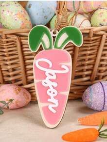 Personalized Easter Basket Tag Custom Carrot Tags With Name Easter Basket Name Charm Spring Decor - Multicolor - View 2