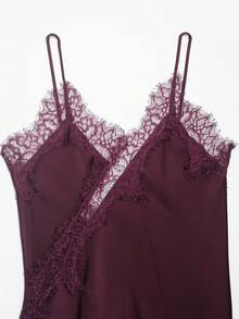 DEEKA New Arrival Women's Fashion Lace Decor Camisole Top Summer - Red Violet - View 4