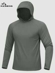 Men's Sun Protection Shirts Summer Lightweight Long Sleeve Quick Dry Rash Guard Hoodie Shirt Running Fishing Outdoor - 深灰色 - 查看 1
