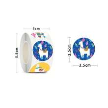 500pcs Llama Party Stickers, 2.5cm Vivid Animal Round Envelope Sealing Stickers In 6 Llama Designs, Suitable For Birthday Party, Baby Shower, Back To School, Easter, Eid Al-Adha - Multicolor - View 9