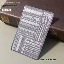 Khuôn dập móng nghệ thuật bằng thép, in hình bướm, hoa, ren, sọc. - Nhiều màu - Xem 10