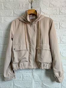 Women's Windbreaker Bomber Jacket - 米色ZY1003 - 查看 1