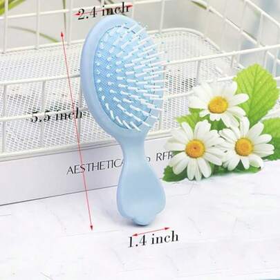 Juego de 4 mini cepillos y peines para el pelo, para mujeres niñas y niños pequeños, peines de viaje con espejo de mano, set de regalo para cuidado del cabello