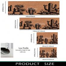 1pc Cactus Pattern Printed Rug, Faux Wool Mat - Highly Absorbent, Easy To Clean, Suitable For Home Decor, Farmhouse, Entryway, Indoor, Room, Kitchen, Dining Room, Small Office/Home Office, Sink, Laundry Room, Doormat, Kitchen Mat, Non-Slip Mat - Multicolor - View 9