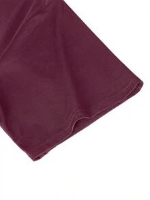 Camiseta de mujer de manga corta holgada y de moda | Diseño exquisito | Esencial de verano | Fácil de combinar | Muestra tu estilo - Burdeos - Ver 4
