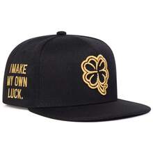 Gorra Hip Hop Unisex con Bordado Lateral de Trébol de Cuatro Hojas y Letras, Ajustable para Deporte al Aire Libre con Protección Solar, Ideal para Ocio, Viajes, Turismo, Playa y Vacaciones en Primavera y Otoño - Multicolor - Ver 4