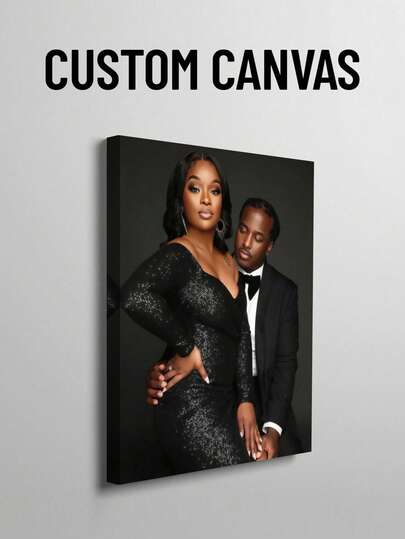 1 pieza de arte de pared de lienzo personalizado, pintura de lienzo personalizada sin marco, arte de lienzo enmarcado para interiores, regalo ideal para parejas, Día de la Madre, decoración de boda, decoración y regalo de Pascua, regalo familiar, adecuado para Pascua, boda, Día de la Madre, Día del Padre, aniversario, San Valentín, inauguración de la casa, cumpleaños, decoración del hogar, pared de arte, decoración de la habitación, personalizable, regalo ideal para novio, novia, familia, parejas, amigos y mascotas, impresión de fotos, amor