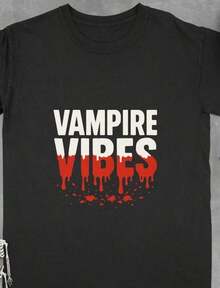 Vampire Shirt, Keep Out Of Direct Sunlight, Distressed Vampire Shirt, Vampire Shirt, RetroClassic Crew Neck Short Sleeve, Solid Basic Style - Black 2 - View 11