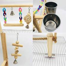 Bird Playground Top Cage, Parrot Gym Hanging Chewing Toys, Cage Top Play Stand For Conure, Parakeets, Budgie, Cockatiels, Lovebirds, Wood Perch Toys - 放 - 查看 6