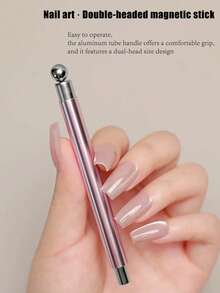 2-In-1 Cat Eye Nail Strengthening Magnetic Tool Set, Multi-Functional Strong Magnetic Cat Eye Gel Nail Polish Set, Includes Steel Ball Suction Cup, Nail Strengthening Design Accessories, Wooden Tools, Suitable For Home DIY And Nail Salons - Steel Ball - View 4