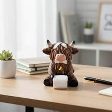 Highland Cow Figurine Cute Resin Animal Statues Decorations For Home Indoor Outdoor Garden Yard - E - 查看 3