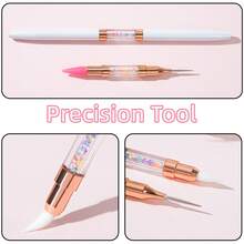 New Dual-Headed Rhinestone Nail Art Pen With Cap, Acrylic Rhinestone Dotting Pen, Nail Art Tools - Multicolor - View 7
