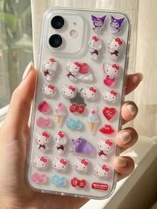 Gukha，Y2K，晶莹剔透，可重复使用/自粘，清新甜美/极简风格/蝴蝶/动物图案，手机贴纸，笔记本贴纸，水瓶贴纸，汽车贴纸，DIY手账贴纸 - 彩色 - 查看 3