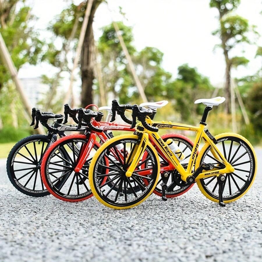 1:10 Alloy Model Bicycle, Die-Cast Metal Finger Mountain Bike Racing Car Model, Realistic Adult Collectible Toy, Christmas/Halloween/Birthday Gift