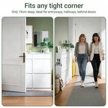 SoBuy Shoe Cabinet With 4 Flaps, Shoe Storage, Narrow Shoe Cabinet, Shoe Rack With 4 Shelves, Shoe Chest, White, Approx. 98x95x19cm (WxHxD), FSR169-W - White - View 8