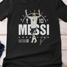 Messis #10 Argentina Soccer GOAT Shirt, Football Jersey Personalized World Tournament Graphic Tee,  Gifor Spor Fans Uni T-Shirt - màu đen - Xem 1
