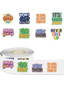 500 PIEZAS (1 Rollo) Pegatinas de 1 Pulgada con Frases Motivadoras Adecuadas para Maestros, Adultos, Padres, Aula, Escuela, Trabajo, Estudio, Entrenamiento, Pegatinas Motivadoras, Scrapbooking, Pegatinas de Decoración de Cuadernos, Pegatinas de Cuadernos, Post-its para Libros, Pegatinas para Teléfonos Móviles, Etiquetas Autoadhesivas Hechas a Mano, Pegatinas Motivadoras de Animales, Pegatinas de Regreso a la Escuela, Pegatinas de Decoración de Apertura Escolar, Regalos de Regreso a la Escuela - alentar - Ver 2