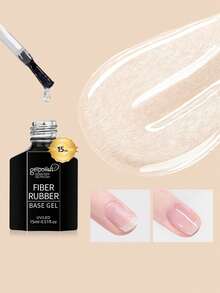 gelpoiish 15ml Fiber Rubber Base Coat, Transparent Rubber Base Coat, Used To Strengthen/Build/Reinforce/Fortify Nails, Long-Lasting Protection, Removable, Suitable For Thin And Brittle Nails, Ideal For DIY Manicure At Home - Clear - View 3