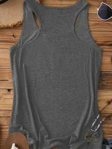 ELYSIAN WEAR 180G Vest Casual Summer Style Women's Sleeveless Top With Colorful Birds And Flowers Print For Nature Lovers And Outdoor Activities - 灰色 - 查看 2