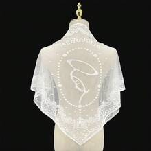 Pañuelo triangular, diseño bordado de tela transpirable, pañuelo bordado de material delgado y de moda con forma triangular y cuadrada para cubrir la cabeza - Multicolor - Ver 8