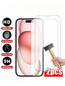 2pcs High Definition Screen Protector, Compatible With IPhone 17e/17 Pro Max/17 Pro/17 Air/17/16 Pro Max/16 Pro/16 Plus/16/15 Pro Max/15 Pro/15 Plus/15/14/13/12 And Other Models. - Clear - View 10