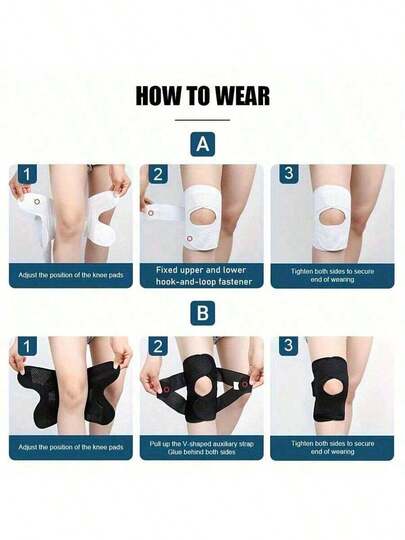 弹性压缩护膝套 - 男女通用氨纶运动护膝，适合健身、排球等运动 - 手洗，拉链设计，适用于户外、运动、旅行、居家、办公、学校等场合。